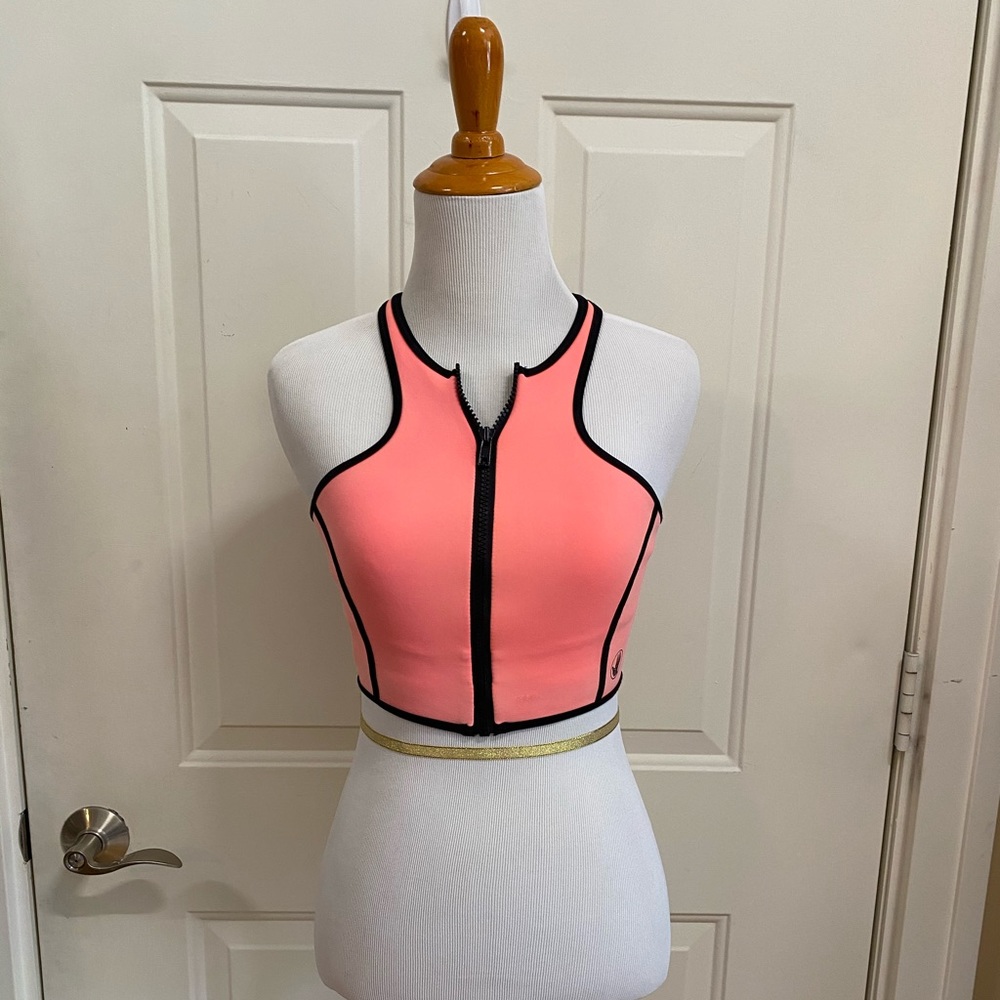 Zip up surfing bathing suit top